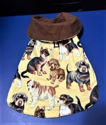 Fleece coat with dog pictures and collar
